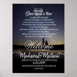Póster Rótulo de recepción de bienvenida boda