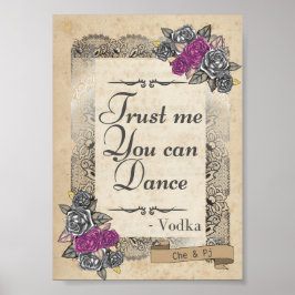 Póster Rótulo de recepción de boda rústica