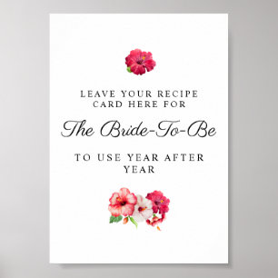 Póster Rótulo de Recetas Florales Tropicales