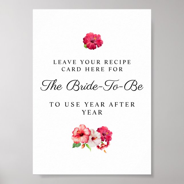 Póster Rótulo de Recetas Florales Tropicales (Frente)