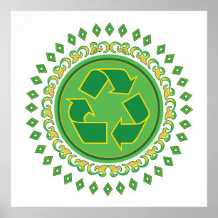 Póster Rótulo de reciclaje de Medallion