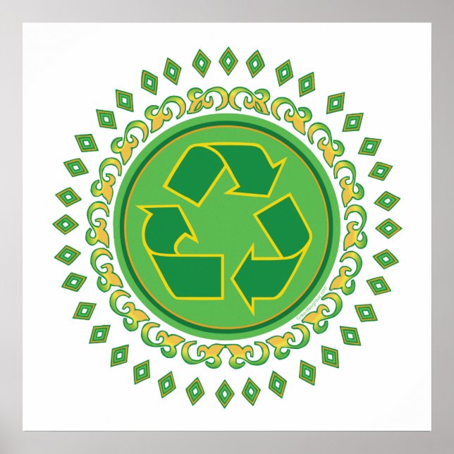 Póster Rótulo de reciclaje de Medallion (Frente)