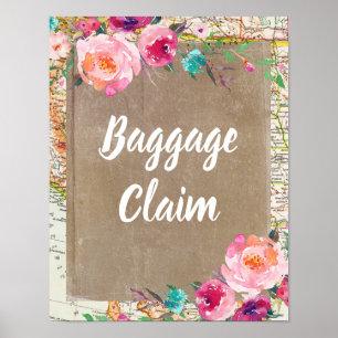 Póster Rótulo de reclamación de equipaje Vintage Bridal S