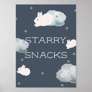 Póster Rótulo de refrigerios Baby Shower Starry para cone