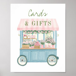 Póster Rótulo de regalo de tarjetas de ducha de novia rec