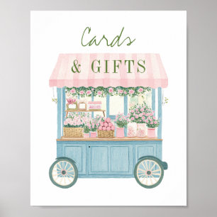Póster Rótulo de regalo de tarjetas de ducha de novia rec