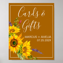 Póster Rótulo de Regalos de Boda de Giros de Otoño
