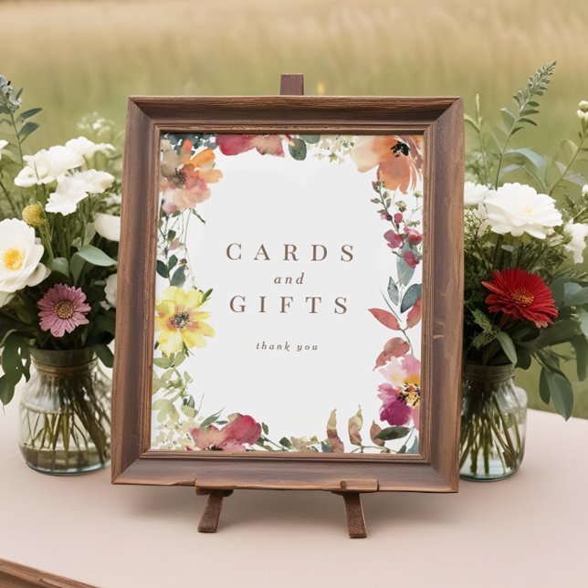Póster Rótulo de Regalos de Bodas con acuarela de flores  (Subido por el creador)