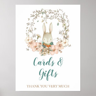 Póster Rótulo de regalos de tarjetas Baby Shower con guió