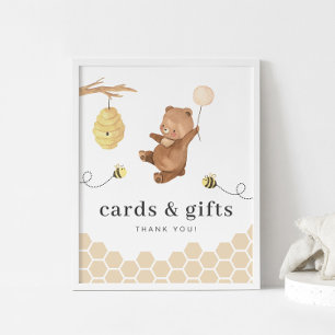 Póster Rótulo de Regalos de Tarjetas de Abejas para el pr
