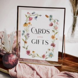 Póster Rótulo de regalos de tarjetas de ducha de flores s