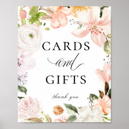 Póster Rótulo de Regalos de Tarjetas Florales Pastel Botá