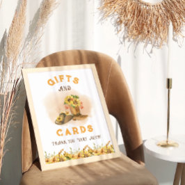 Póster Rótulo de Regalos Rustic Western Rodeo Baby Shower