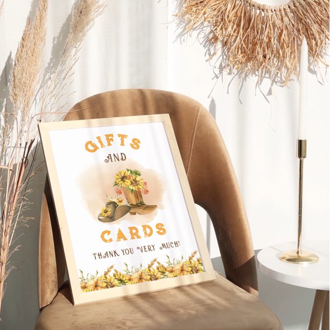 Póster Rótulo de Regalos Rustic Western Rodeo Baby Shower (Subido por el creador)