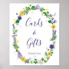 Póster Rótulo de Regalos Rústicos de Flor Silvestre Brida