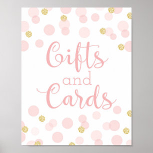 Póster Rótulo de Regalos y Tarjetas Baby Shower de Confet
