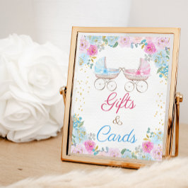 Póster Rótulo de regalos y tarjetas de Baby Shower revela