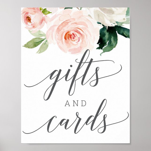 Póster Rótulo de Regalos y Tarjetas de Blooms de Rubefacc (Frente)