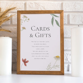 Póster Rótulo de Regalos y Tarjetas de Boda de Flores Sil