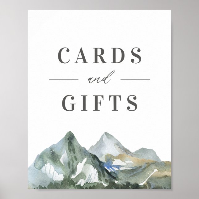 Póster Rótulo de Regalos y Tarjetas de Boda Rústica de Mo (Frente)
