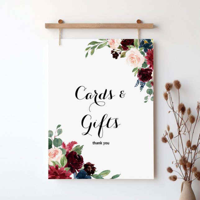 Póster Rótulo de Regalos y Tarjetas de Borgoña Rústica de (Subido por el creador)