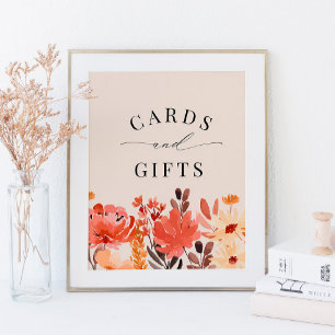 Póster Rótulo de Regalos y Tarjetas de Flor Silvestre