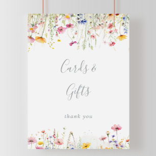 Póster Rótulo de Regalos y Tarjetas de Flor Silvestre Mea