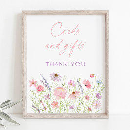 Póster Rótulo de Regalos y Tarjetas de Flor Silvestre Pas