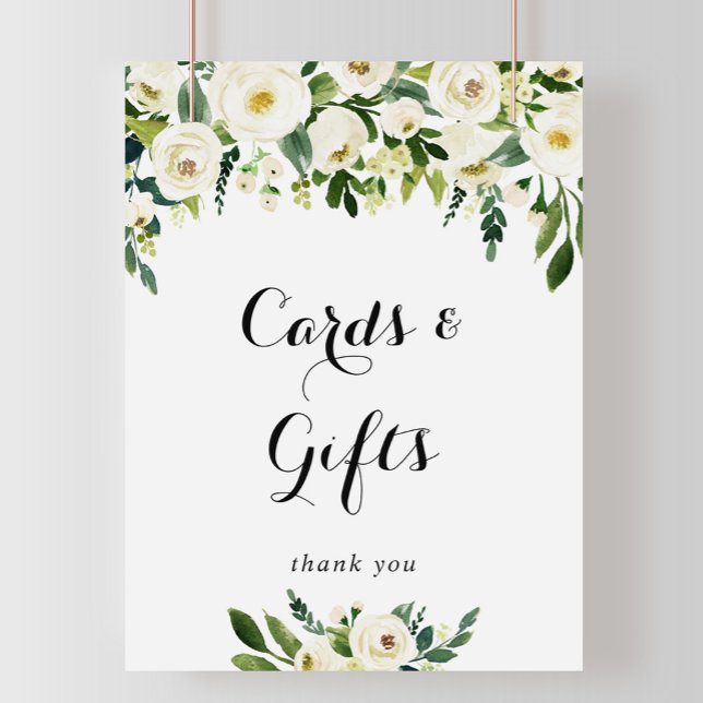 Póster Rótulo de Regalos y Tarjetas Florales Blancas de O (Subido por el creador)