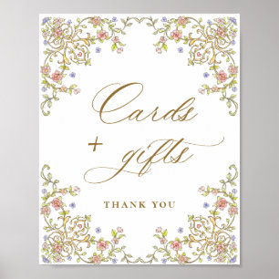 Póster Rótulo de Regalos y Tarjetas Florales de Grace de