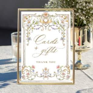 Póster Rótulo de Regalos y Tarjetas Florales de Grace de