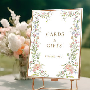 Póster Rótulo de Regalos y Tarjetas Florales de Grace de