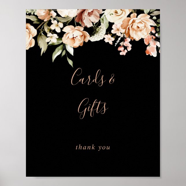 Póster Rótulo de Regalos y Tarjetas Florales Royal Formal (Frente)