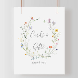 Póster Rótulo de Regalos y Tarjetas Florales Silvestres M