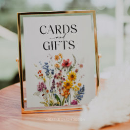 Póster Rótulo de Regalos y Tarjetas Flores Silvestres de 