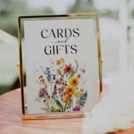 Póster Rótulo de Regalos y Tarjetas Flores Silvestres de 