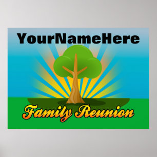 Póster Rótulo de Reunión Familiar Personalizada