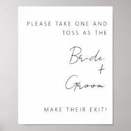 Póster Rótulo de salida de confetti minimalista