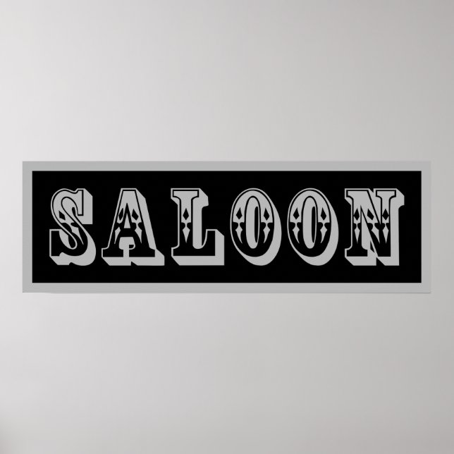 Póster Rótulo de Saloon Occidental (Frente)