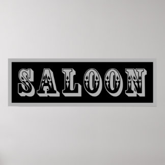 Póster Rótulo de Saloon Occidental