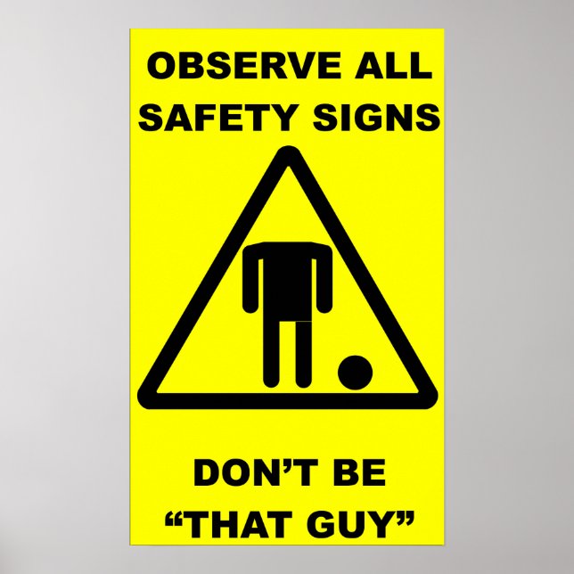 Póster Rótulo de seguridad para hombres sin cabeza (Frente)
