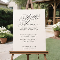 Rótulo de servicio lanzadera boda Elegante