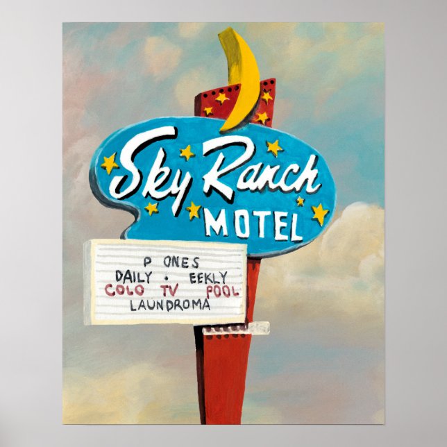 Póster Rótulo de Sky Ranch Motel (Frente)