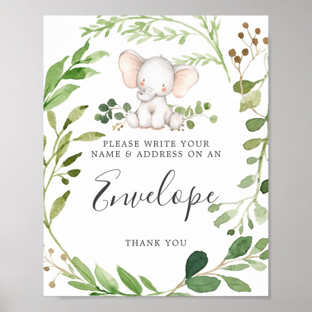 Póster Rótulo de sobres de dirección Baby Shower para ele (Frente)