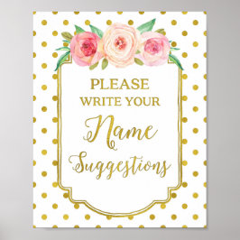 Póster Rótulo de sugerencias de puntos de oro blanco