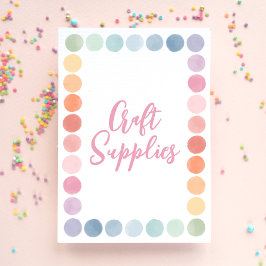 Póster Rótulo de suministros de artesanías de la fiesta d