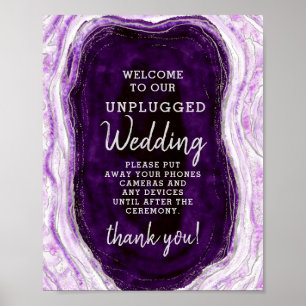 Póster Rótulo de tabla Boda Amethyst Purple Unplugged