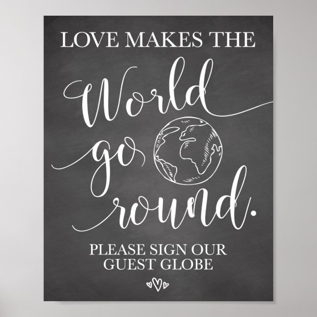 Póster Rótulo de tabla de Boda de globo de invitado (Frente)