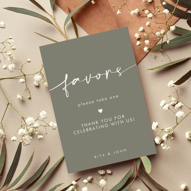 Póster Rótulo de tabla de Boda de moda Sage Green Favor (Subido por el creador)