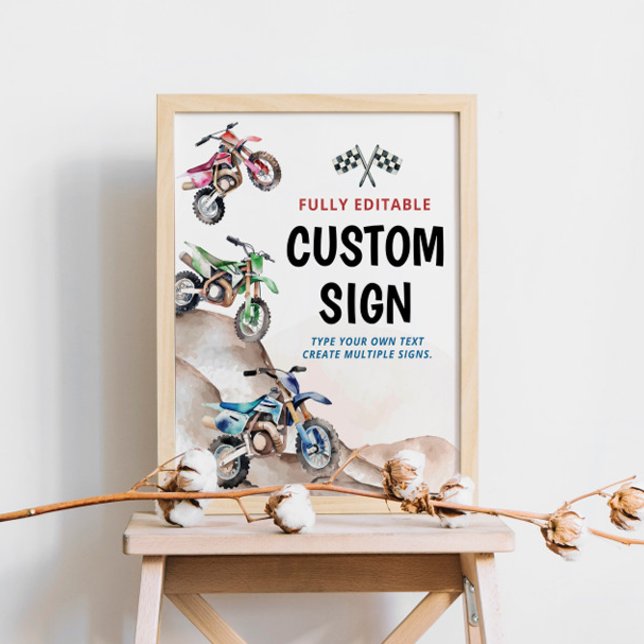 Póster Rótulo de tabla de fiestas de cumpleaños de motoci (Subido por el creador)
